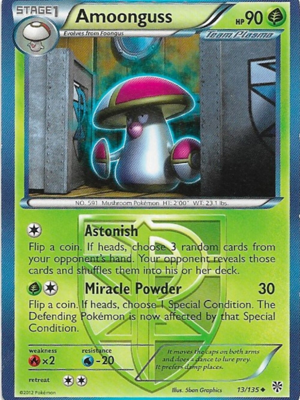 Pokemon Amoonguss 13/135 Plasma Storm NM